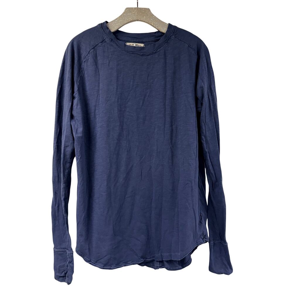 We The Free People Blue Long Sleeve Shirt Basic XS Oversized